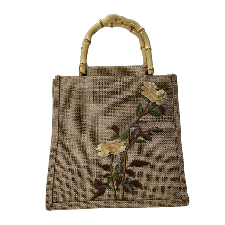 Bolsa de Linho com Alças Decorativas